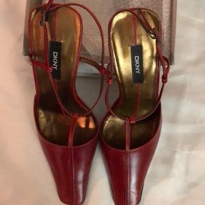 DKNY Red Tstrap Slingback Pump-Size 8 1/2B